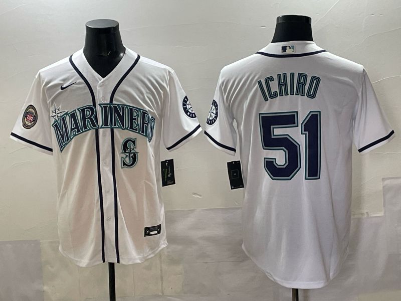 Men Seattle Mariners #51 Ichiro white MLB 2025 Nike jersey 006